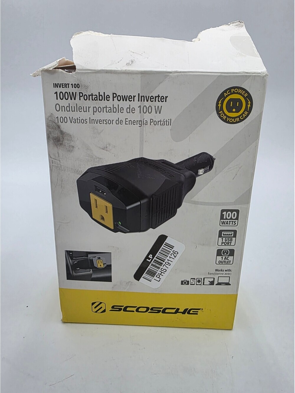 Scosche INVERT100 100W Portable Power Inverter for Car
